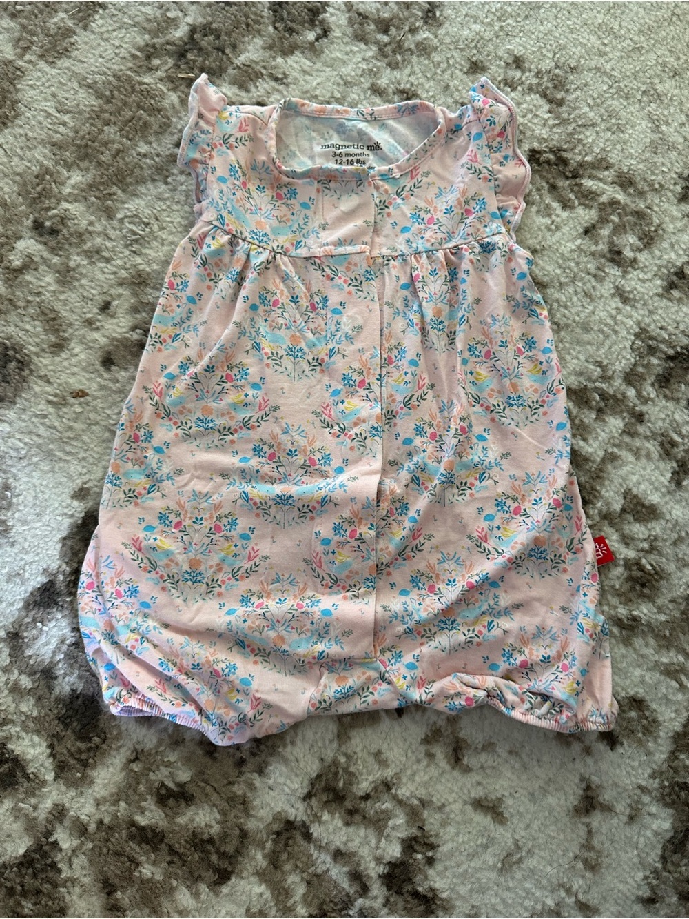 Magnetic Me Pink and Multicolor Floral Romper